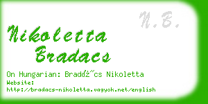 nikoletta bradacs business card